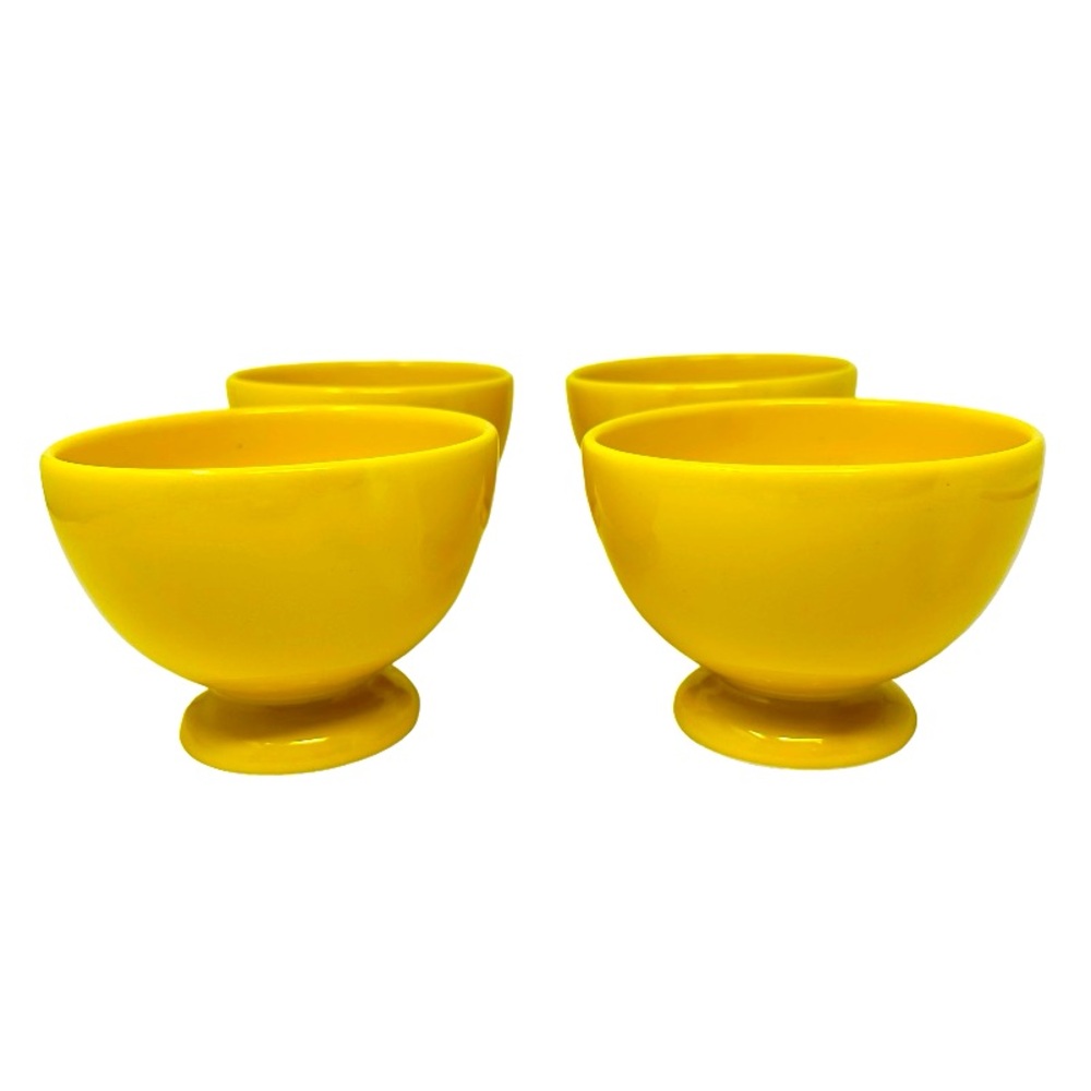 Waechtersbach Spain Set of 4 Cereal Ice Cream Footed Bowls Mustard Yellow
